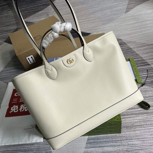 Gucci Ophidia Medium Tote Bag White Leather - Image 5