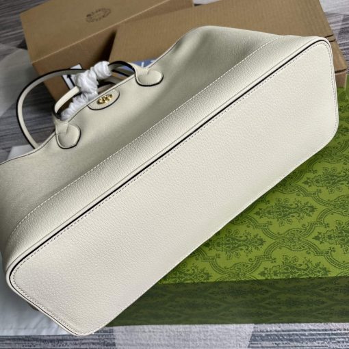 Gucci Ophidia Medium Tote Bag White Leather - Image 10