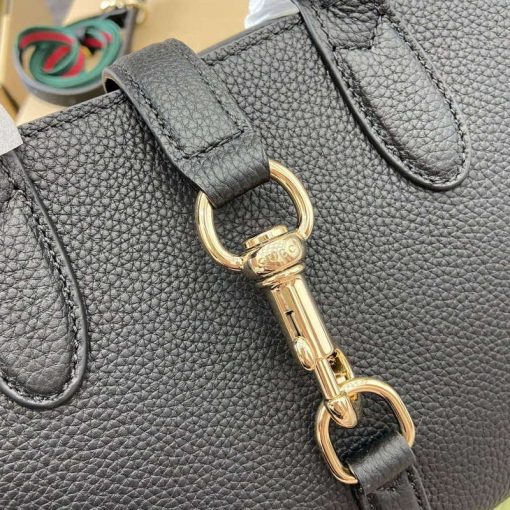 Gucci Small Tote Bag With Hook Closure Black - Image 5