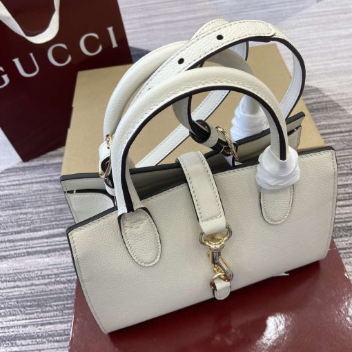 Gucci Small Tote Bag With Hook Closure Ivory - Image 5