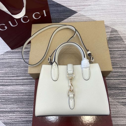 Gucci Small Tote Bag With Hook Closure Ivory